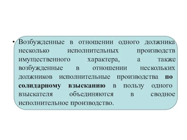 Возбужденные в отношении одного должника несколько исполнительных производств имущественного характера, а