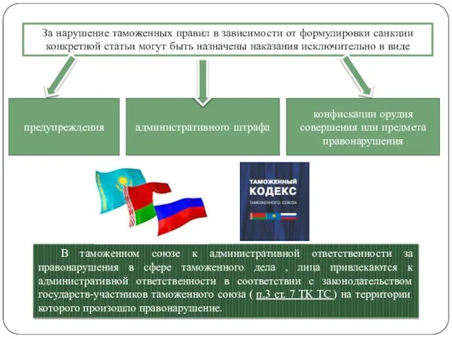 В таможенном союзе к административной ответственности за правонарушения в сфере таможенного