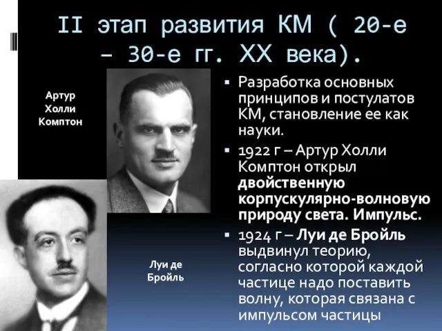II этап развития КМ ( 20-е – 30-е гг. ХХ века).