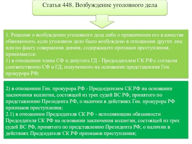 1. Решение о возбуждении уголовного дела либо о привлечении его в