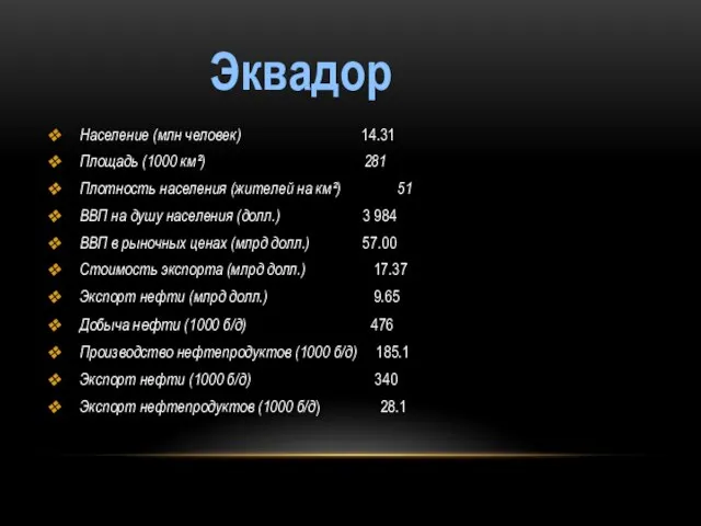 Население (млн человек) 14.31 Площадь (1000 км²) 281 Плотность населения (жителей