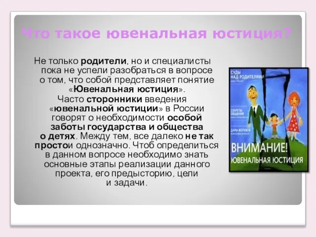 Что такое ювенальная юстиция? Не только родители, но и специалисты пока