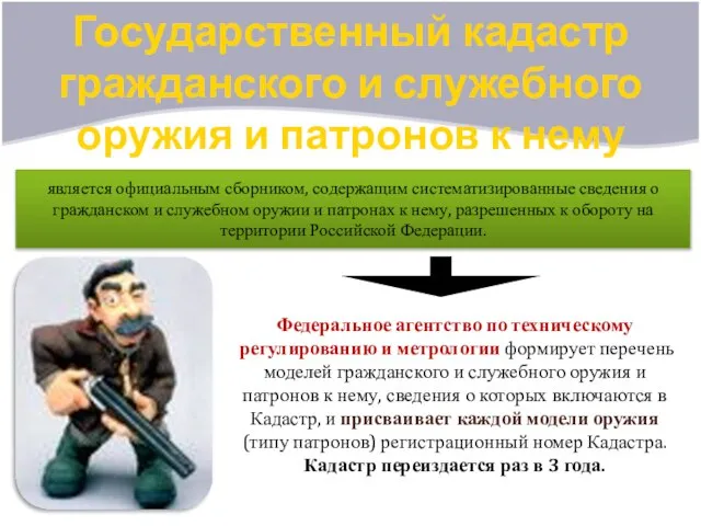 Государственный кадастр гражданского и служебного оружия и патронов к нему является