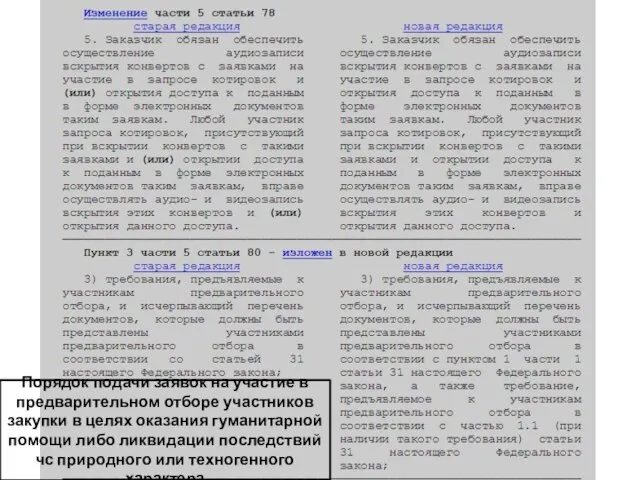 Порядок подачи заявок на участие в предварительном отборе участников закупки в