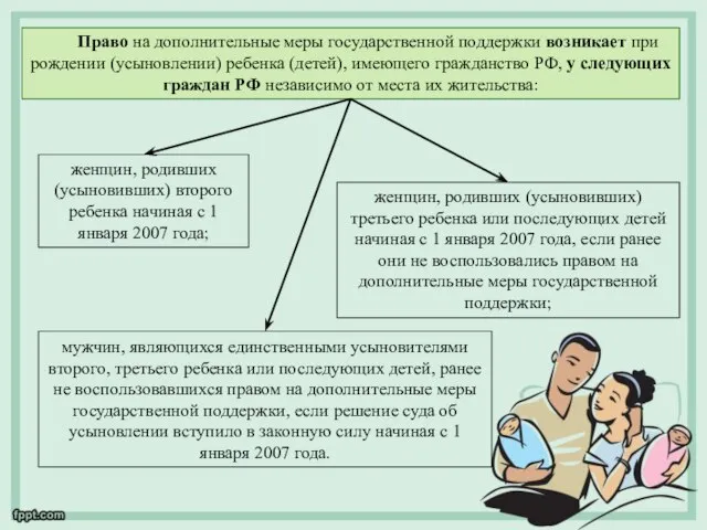 мужчин, являющихся единственными усыновителями второго, третьего ребенка или последующих детей, ранее