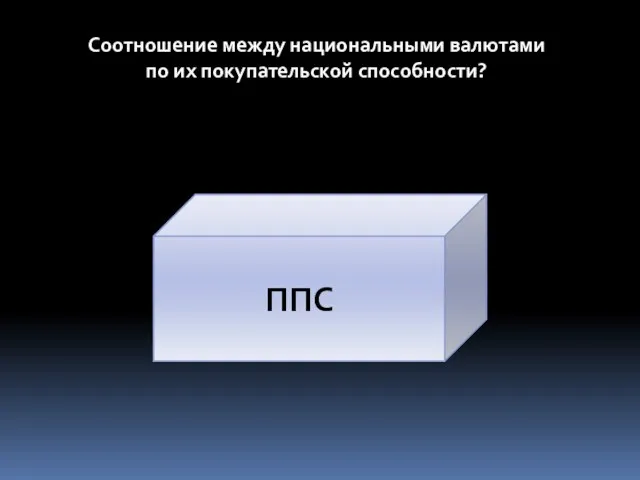 Соотношение между национальными валютами по их покупательской способности? ППС