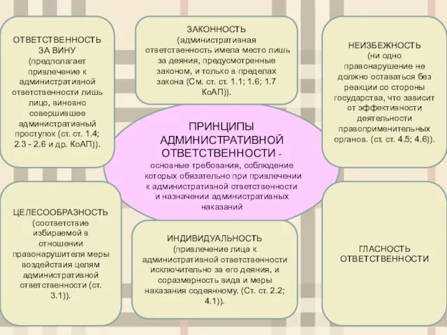 ПРИНЦИПЫ АДМИНИСТРАТИВНОЙ ОТВЕТСТВЕННОСТИ - основные требования, соблюдение которых обязательно при привлечении