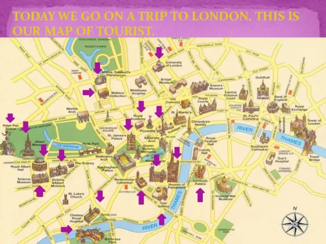 Today we go on a trip to London. This is our map of tourist.