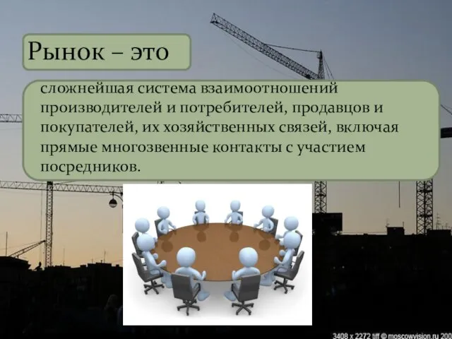 сложнейшая система взаимоотношений производителей и потребителей, продавцов и покупателей, их хозяйственных