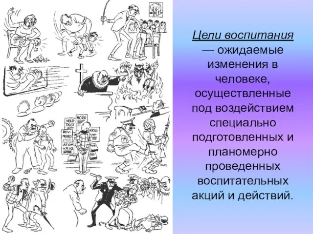 Цели воспитания — ожидаемые изменения в человеке, осуществленные под воздействием специально