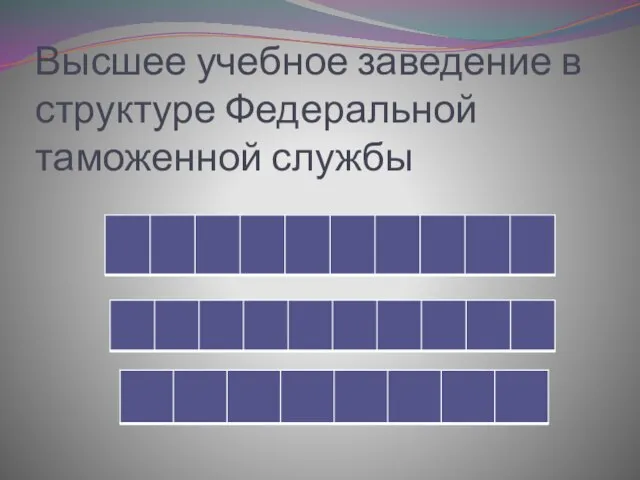 Высшее учебное заведение в структуре Федеральной таможенной службы