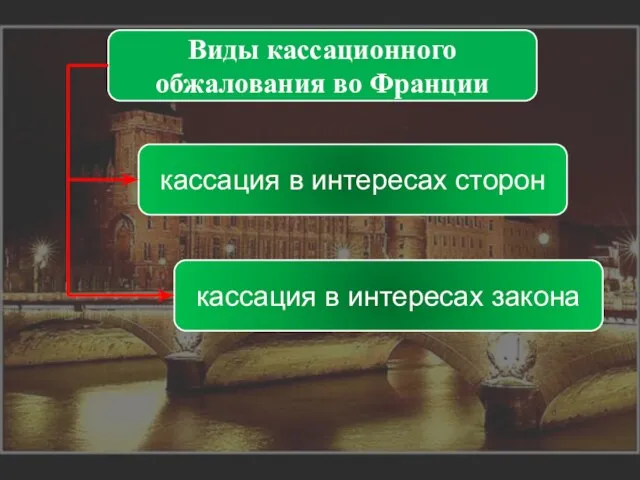 Виды кассационного обжалования во Франции кассация в интересах сторон кассация в интересах закона