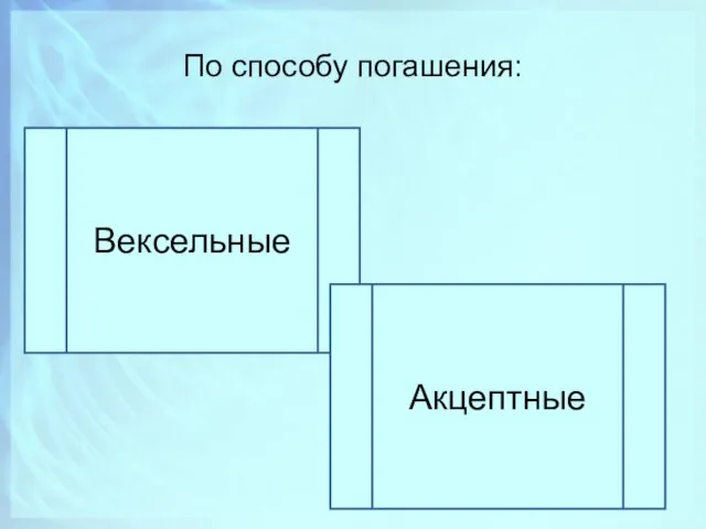 По способу погашения: Вексельные Акцептные