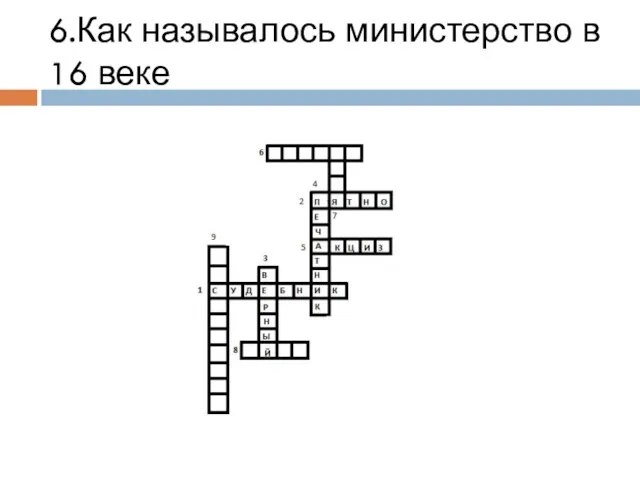 6.Как называлось министерство в 16 веке