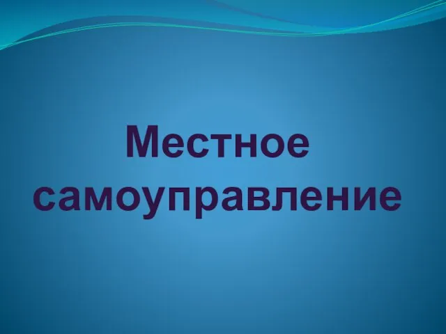 Местное самоуправление