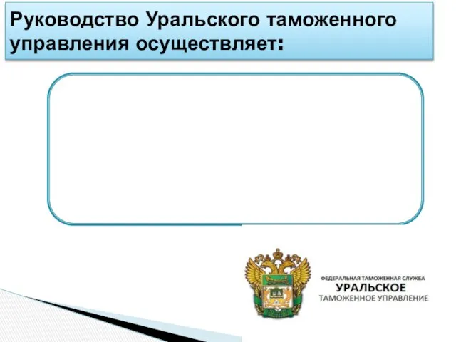 Руководство Уральского таможенного управления осуществляет: