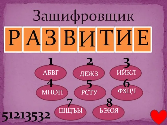 Зашифровщик АБВГ ДЕЖЗ ИЙКЛ МНОП РСТУ ФХЦЧ ШЩЪЫ ЬЭЮЯ 4 5