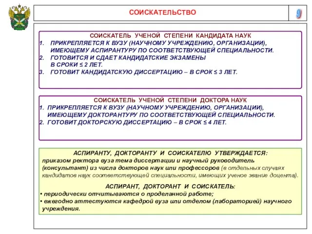 9 СОИСКАТЕЛЬСТВО СОИСКАТЕЛЬ УЧЕНОЙ СТЕПЕНИ КАНДИДАТА НАУК ПРИКРЕПЛЯЕТСЯ К ВУЗУ (НАУЧНОМУ