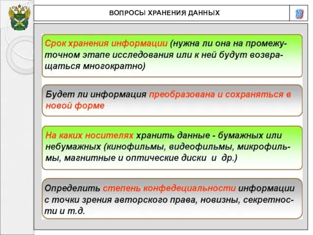 13 ВОПРОСЫ ХРАНЕНИЯ ДАННЫХ