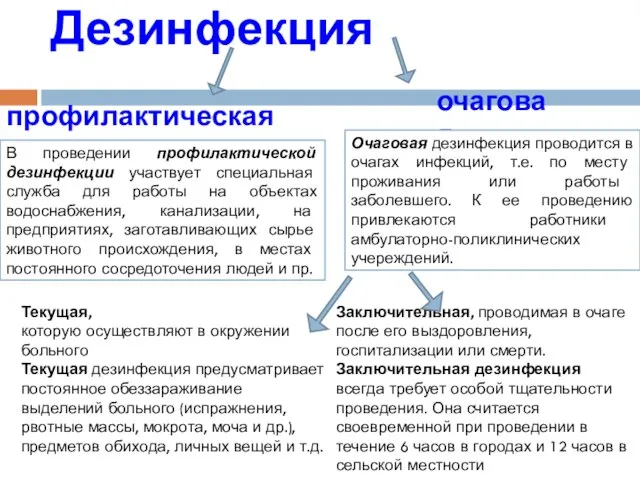 Дезинфекция профилактическая очаговая В проведении профилактической дезинфекции участвует специальная служба для