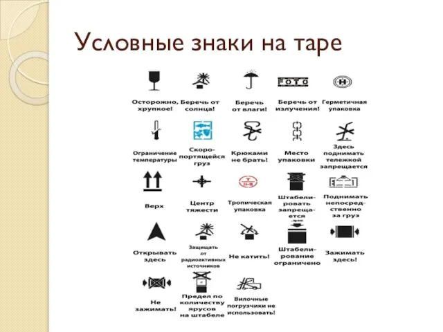 Условные знаки на таре