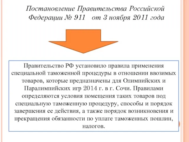 Постановление Правительства Российской Федерации № 911 от 3 ноября 2011 года