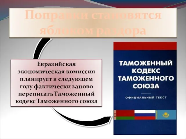 Поправки становятся яблоком раздора Евразийская экономическая комиссия планирует в следующем году