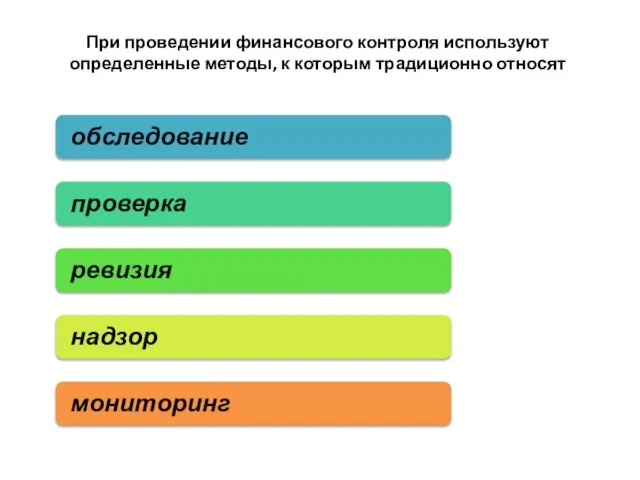 При проведении финансового контроля используют определенные методы, к которым традиционно относят