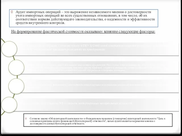 Аудит импортных операций – это выражение независимого мнения о достоверности учета