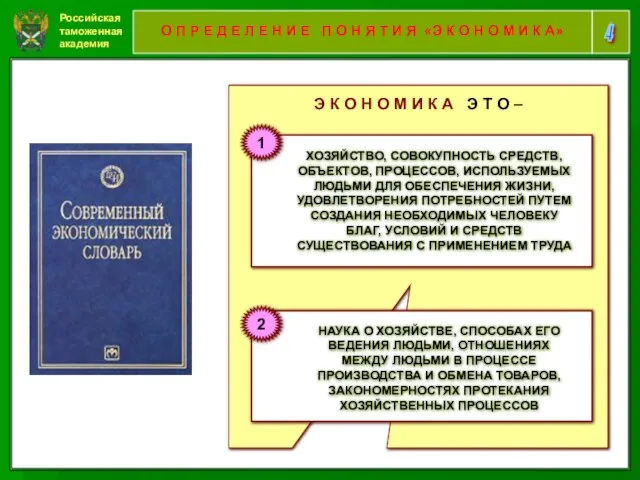 Российская таможенная академия 4 О П Р Е Д Е Л