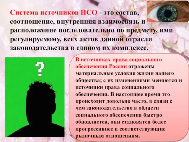 Система источников ПСО - это состав, соотношение, внутренняя взаимосвязь и расположение