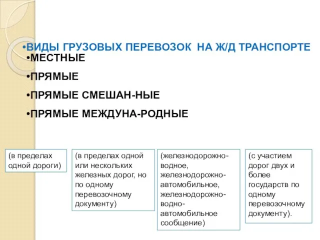 (в пределах одной дороги) (в пределах одной или нескольких железных дорог,