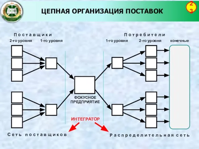 ЦЕПНАЯ ОРГАНИЗАЦИЯ ПОСТАВОК 23 ФОКУСНОЕ ПРЕДПРИЯТИЕ П о с т а