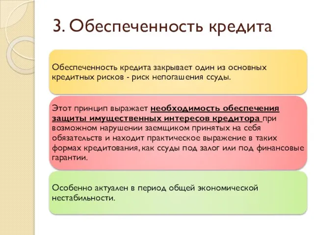 3. Обеспеченность кредита