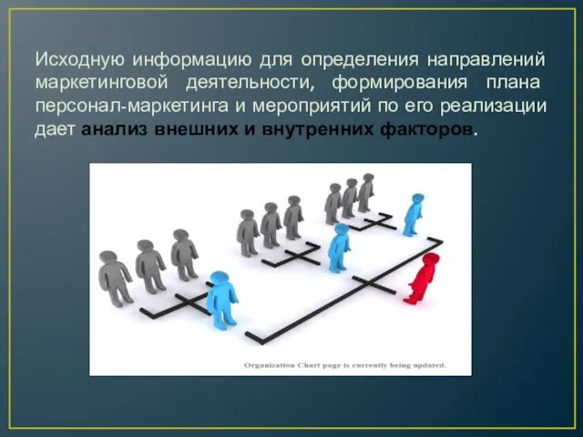 Исходную информацию для определения направлений маркетинговой деятельности, формирования плана персонал-маркетинга и