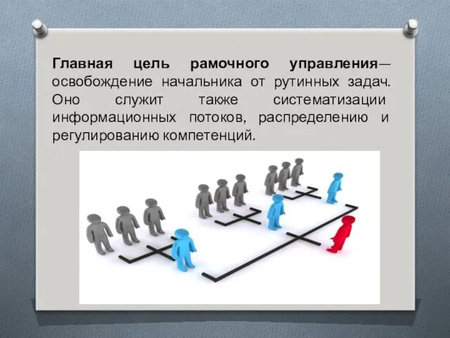 Главная цель рамочного управления— освобождение начальника от рутинных задач. Оно служит