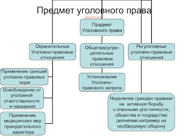 Предмет уголовного права факультативно