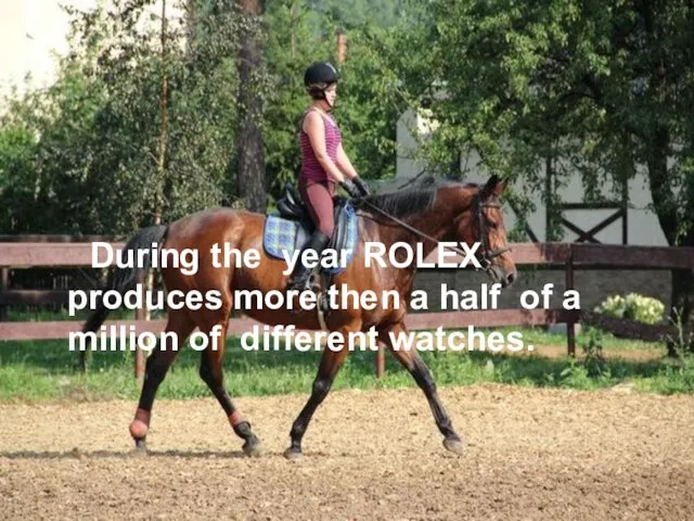 During the year ROLEX produces more then a half of a million of different watches.