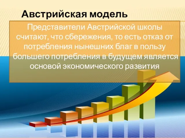 Австрийская модель Представители Австрийской школы считают, что сбережения, то есть отказ