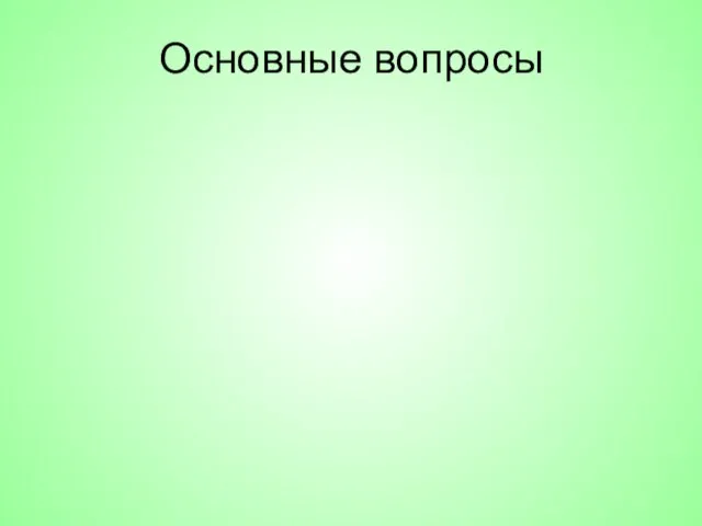 Основные вопросы