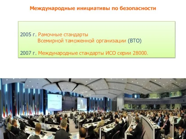 Международные инициативы по безопасности 2005 г. Рамочные стандарты Всемирной таможенной организации