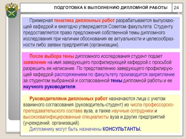 24 ПОДГОТОВКА К ВЫПОЛНЕНИЮ ДИПЛОМНОЙ РАБОТЫ