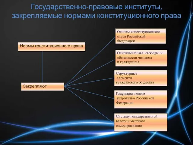 Государственно-правовые институты, закрепляемые нормами конституционного права