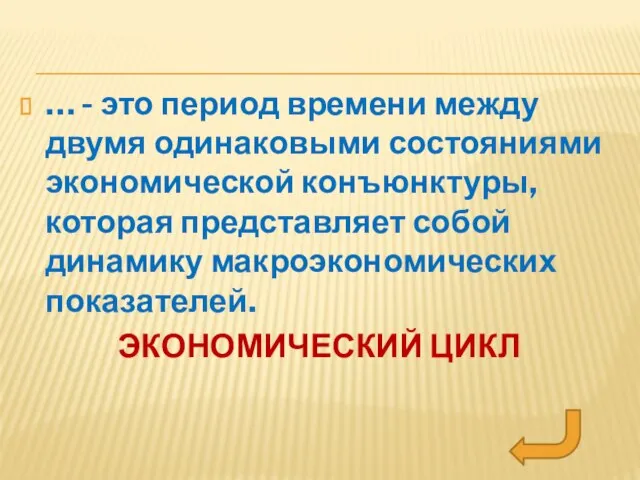 … - это период времени между двумя одинаковыми состояниями экономической конъюнктуры,