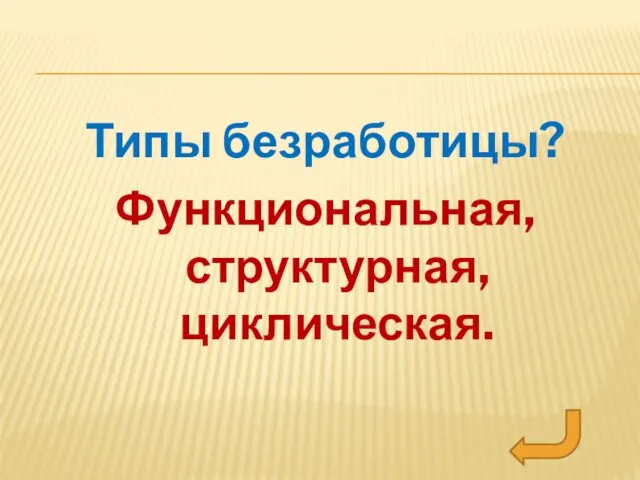 Типы безработицы? Функциональная, структурная, циклическая.