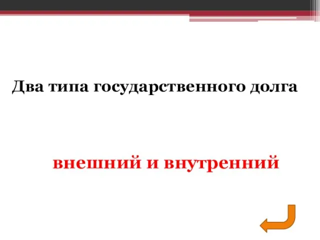 внешний и внутренний Два типа государственного долга