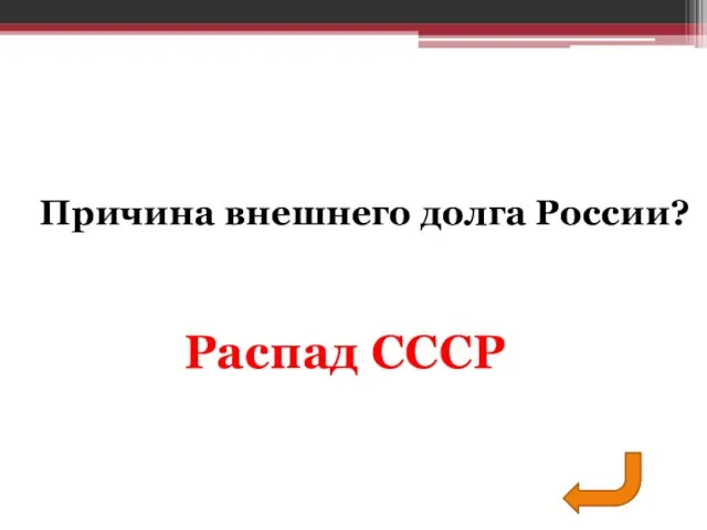 Распад СССР Причина внешнего долга России?