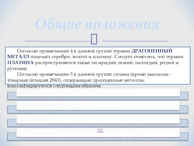 Общие положения Согласно примечанию 4 к данной группе термин драгоценный металл