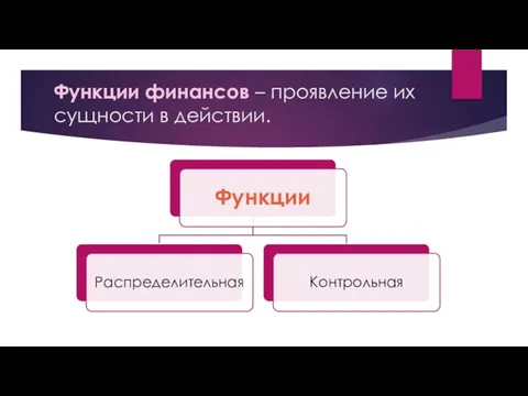 Функции финансов – проявление их сущности в действии.