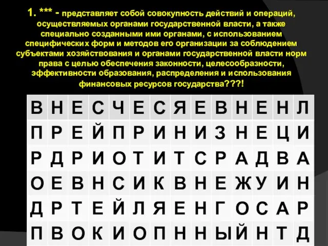 1. *** - представляет собой совокупность действий и операций, осуществляемых органами